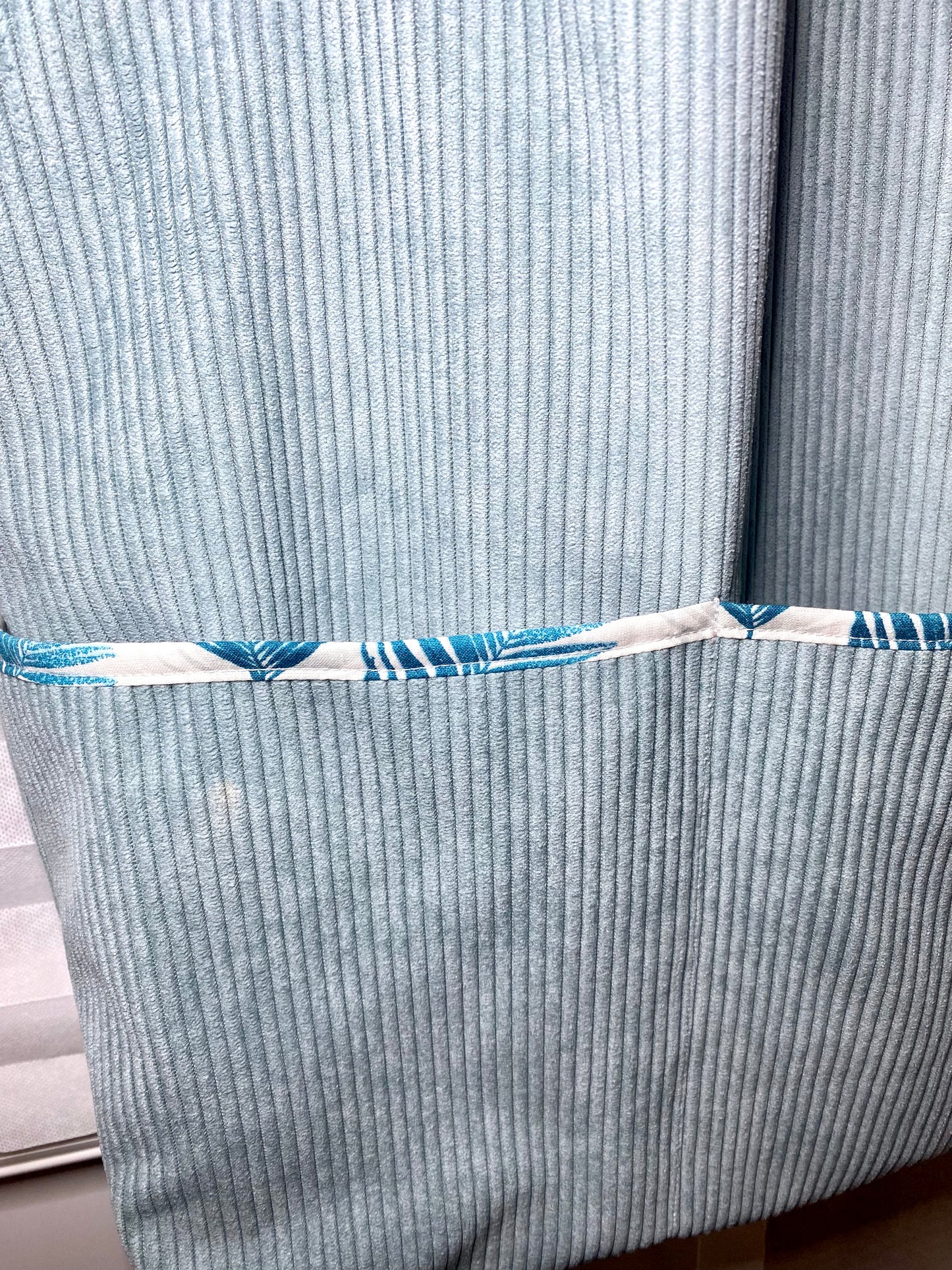 Tote bag velours côtelé bleu ciel