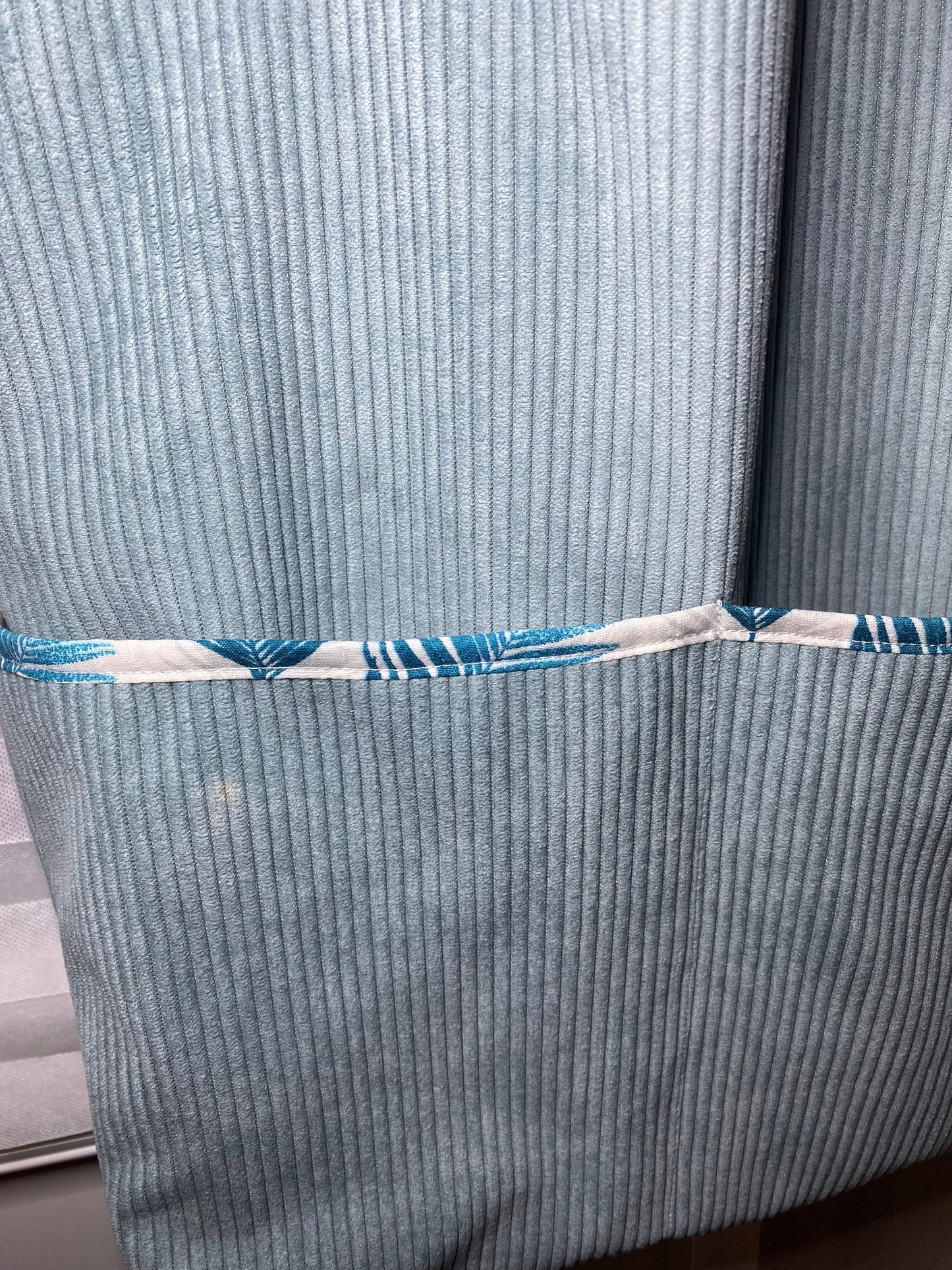 Tote bag velours côtelé bleu ciel