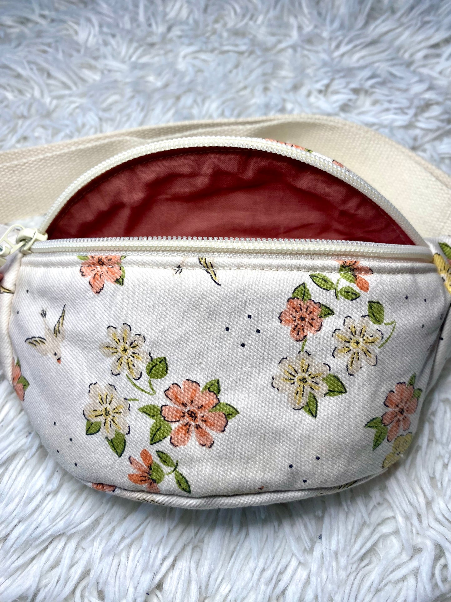 Sac banane enfant coton sergé fleuri