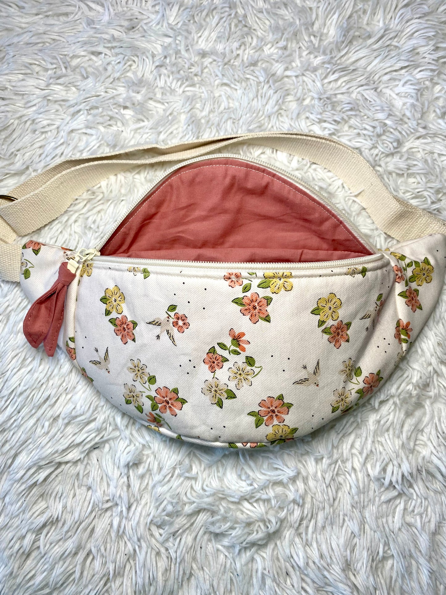 Sac banane coton sergé fleurie