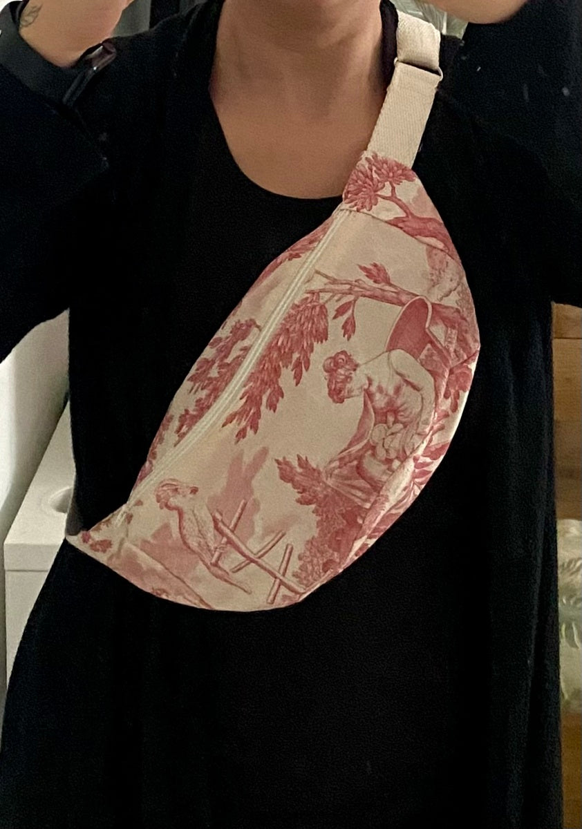 Sac Banane bandoulière adulte Toile de Jouy