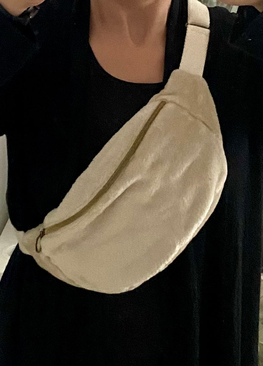 Sac Banane bandoulière adulte en molleton beige