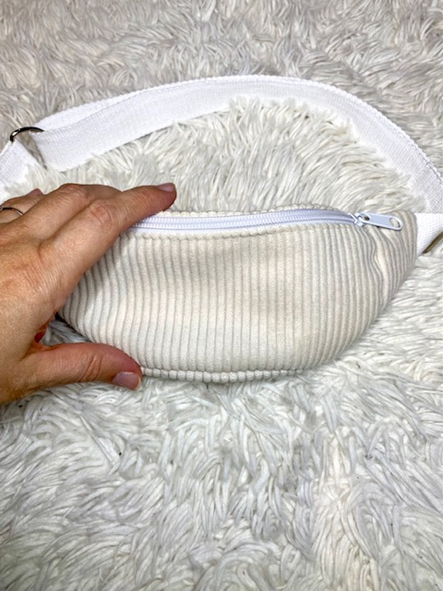Sac banane enfant blanc cassé