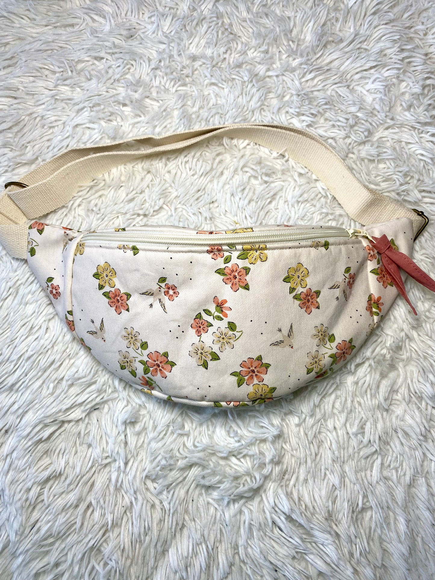Sac banane coton sergé fleurie