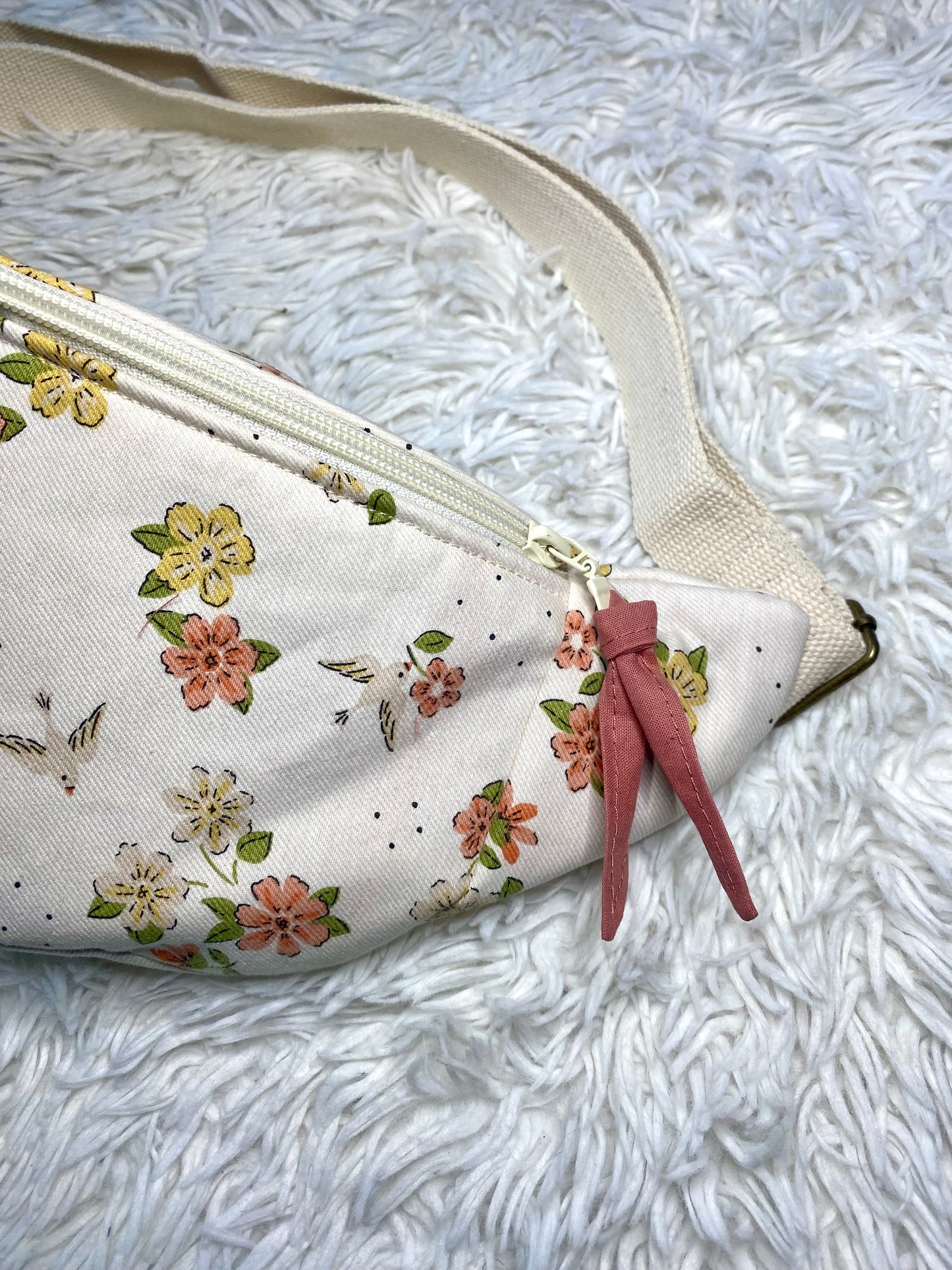 Sac banane coton sergé fleurie
