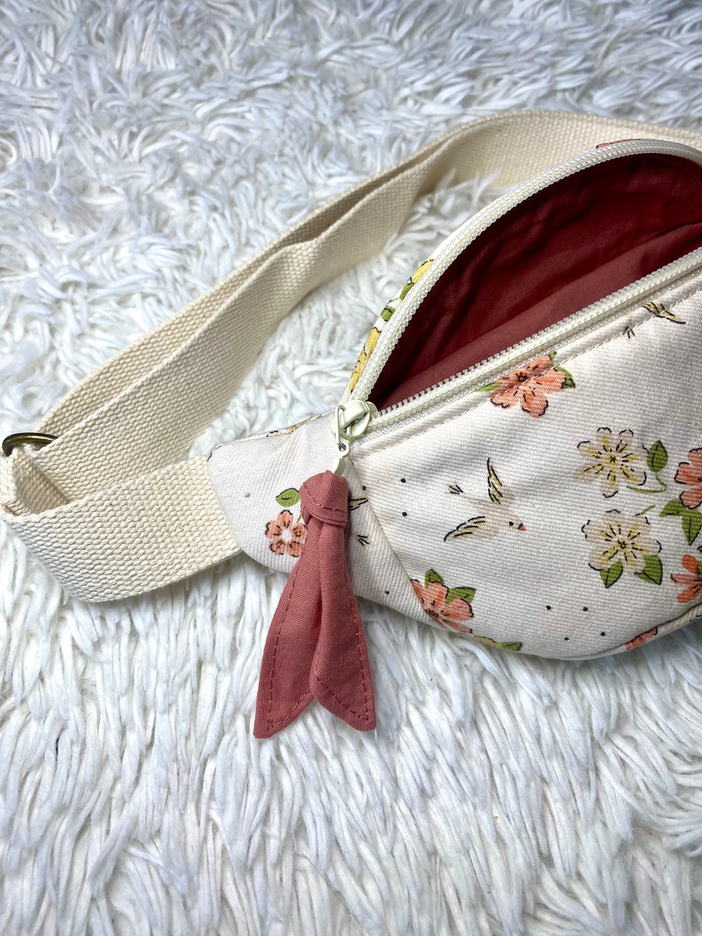 Sac banane enfant coton sergé fleuri