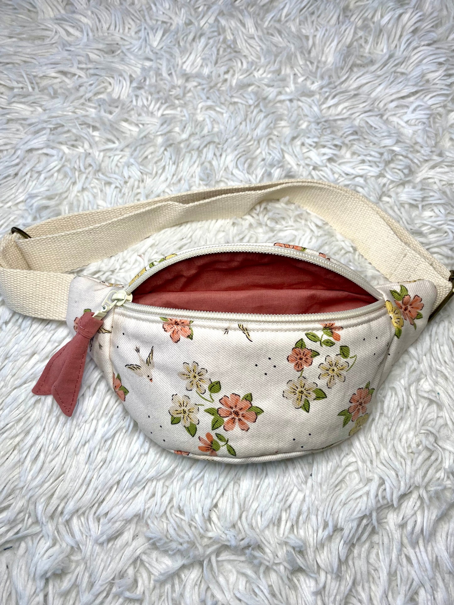 Sac banane enfant coton sergé fleuri