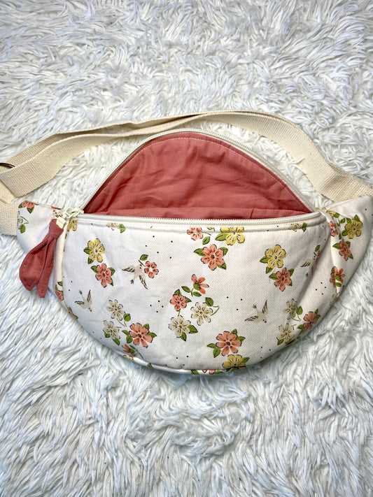 Sac banane coton sergé fleurie