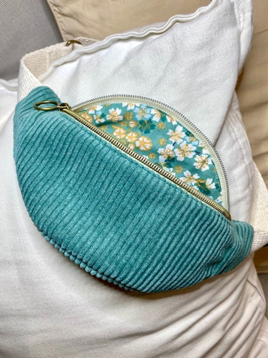 Sac Banane bandoulière enfant vert d'eau