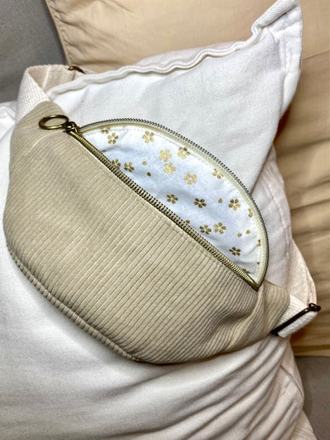 Sac Banane bandoulière enfant beige