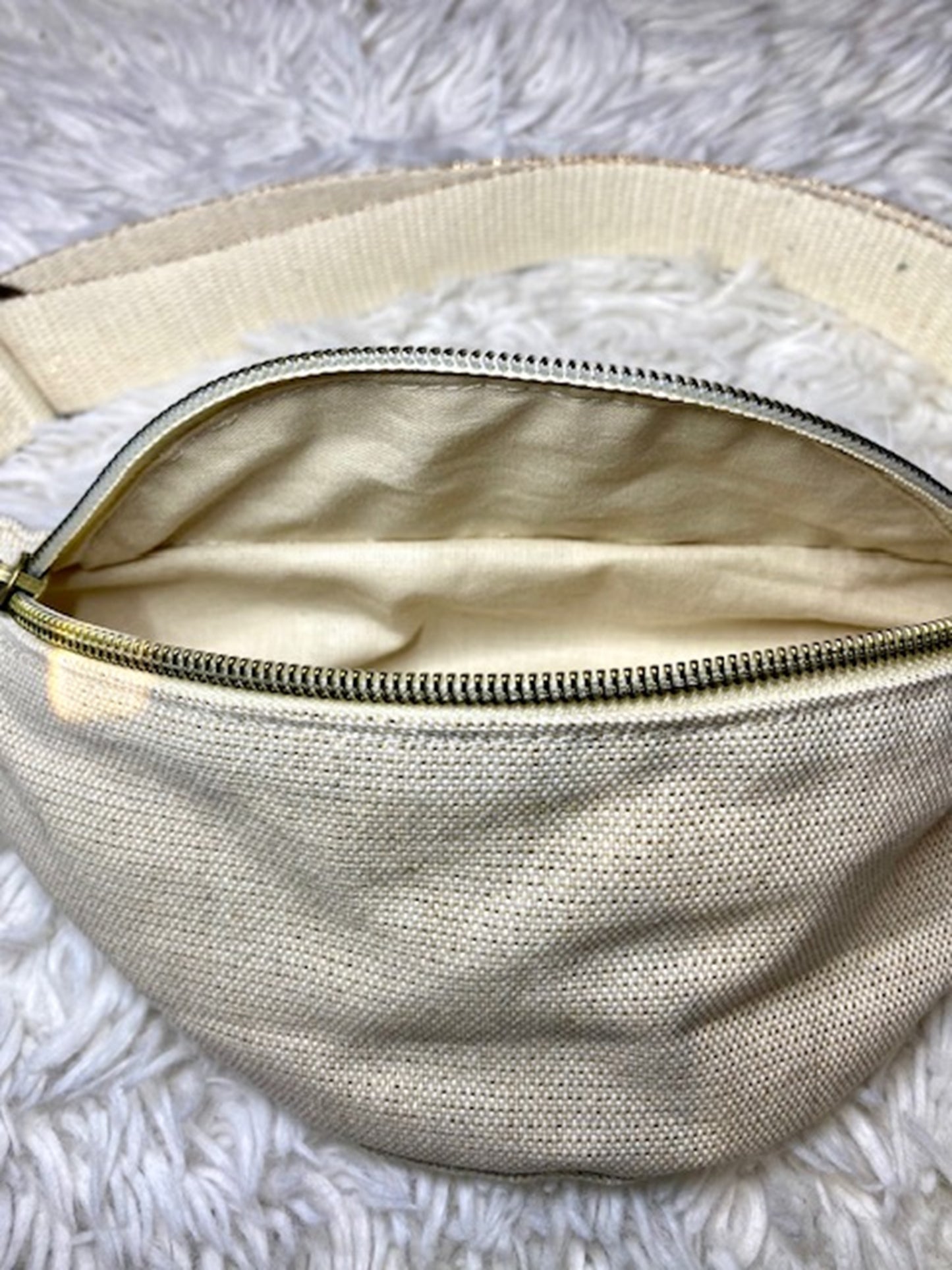 Sac banane enfant écru doré